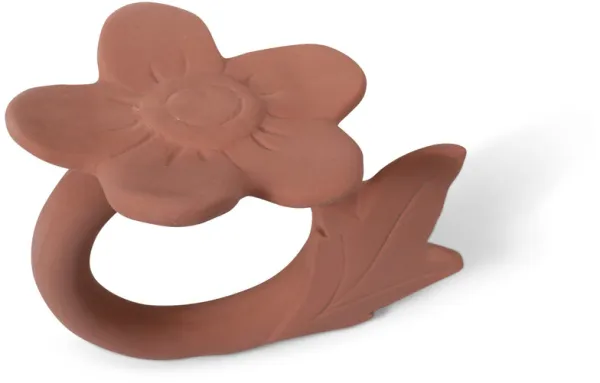 Flower teething ring made of natural rubber