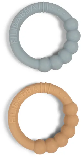 Silicone teething ring 2 pcs - silt green