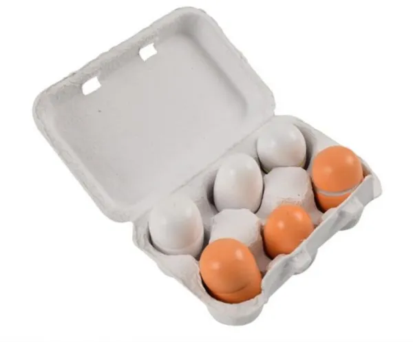Wooden eggs 6 pcs. in tray